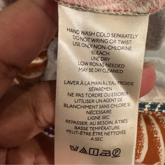 NWOT By Anthropologie Short-Sleeve V-Neck Button-Front Multicolor Midi Dress 14 - Picture 15 of 15